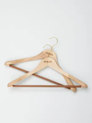 2 x Solid Oak Suit Hangers