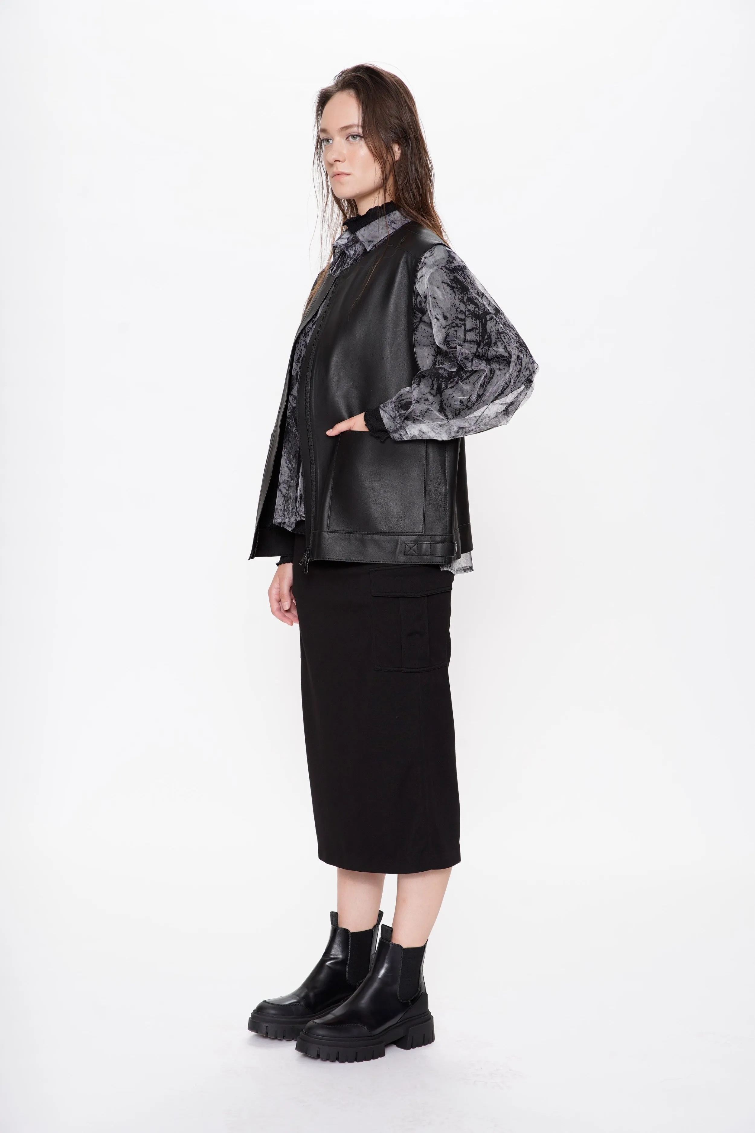 Abstract Print Mesh Shirt Blouse