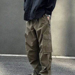 Bonsir guys clothing styles National Fashion Outdoor Functional Wind Speed Dry Overalls Men's Loose Straight Cityboy Large Pocket American Umbrella Pants