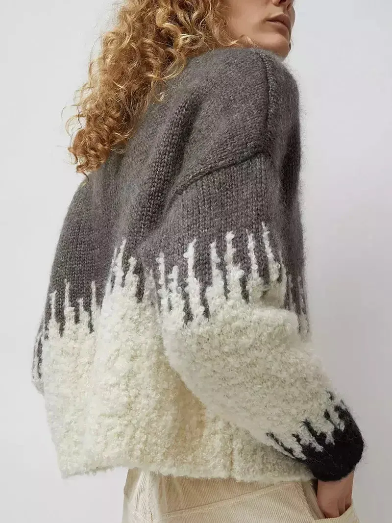 Boxy Textured Wool-Blend Sweater