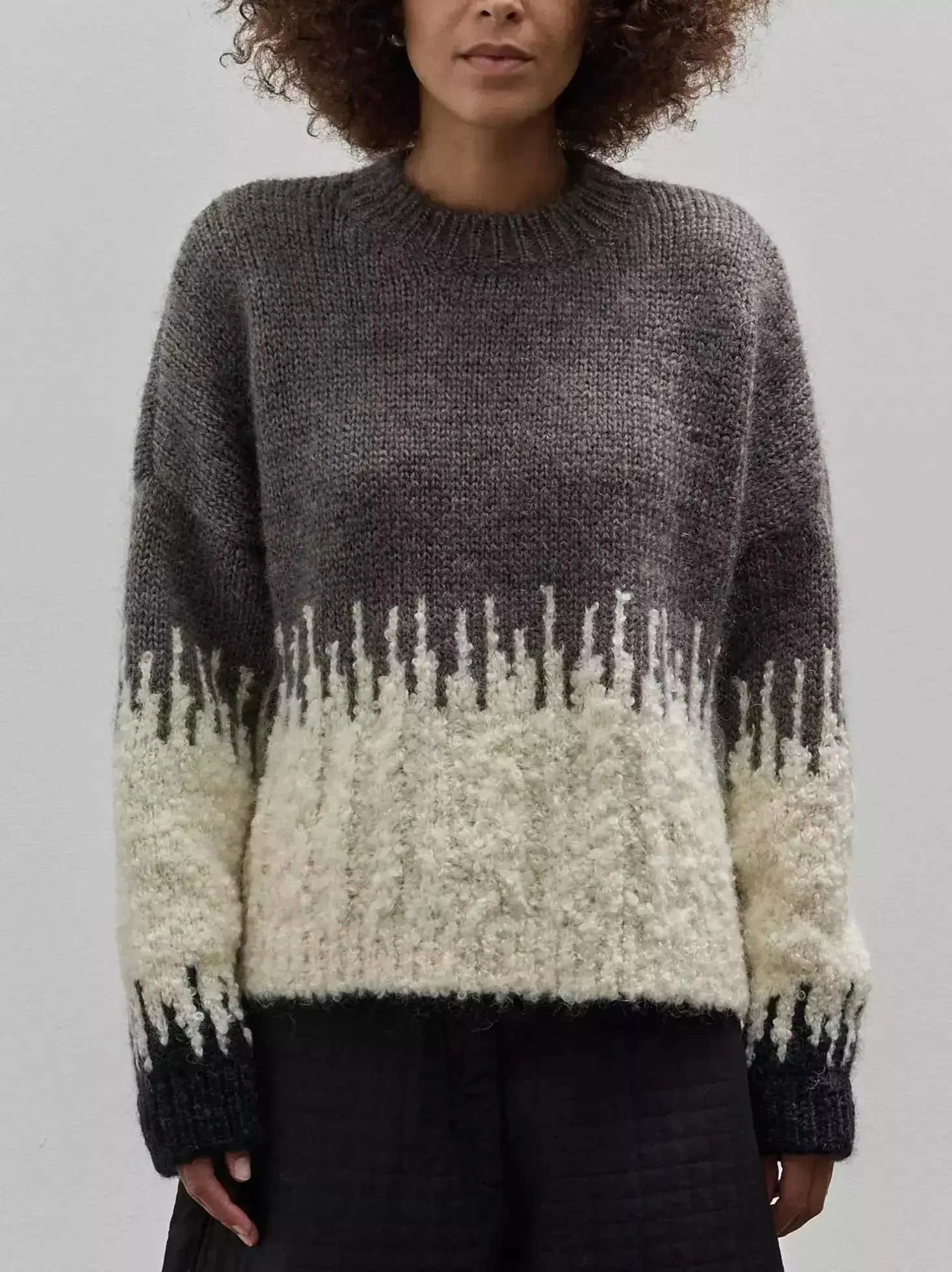 Boxy Textured Wool-Blend Sweater