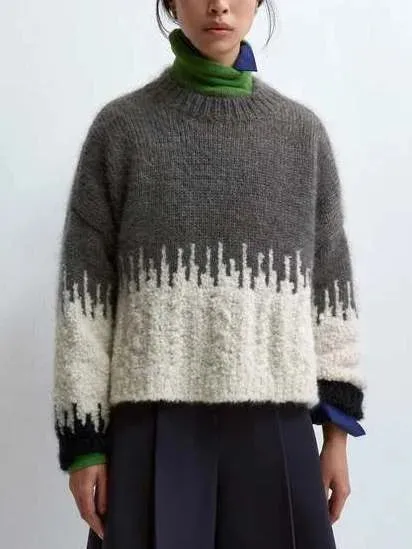 Boxy Textured Wool-Blend Sweater