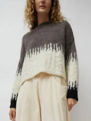 Boxy Textured Wool-Blend Sweater