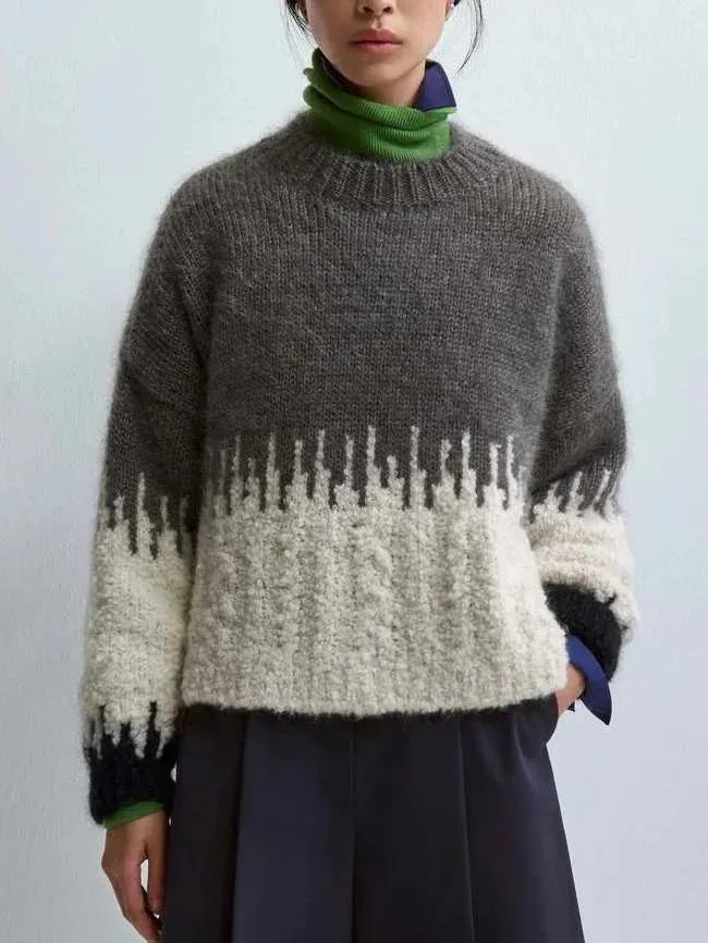 Boxy Textured Wool-Blend Sweater
