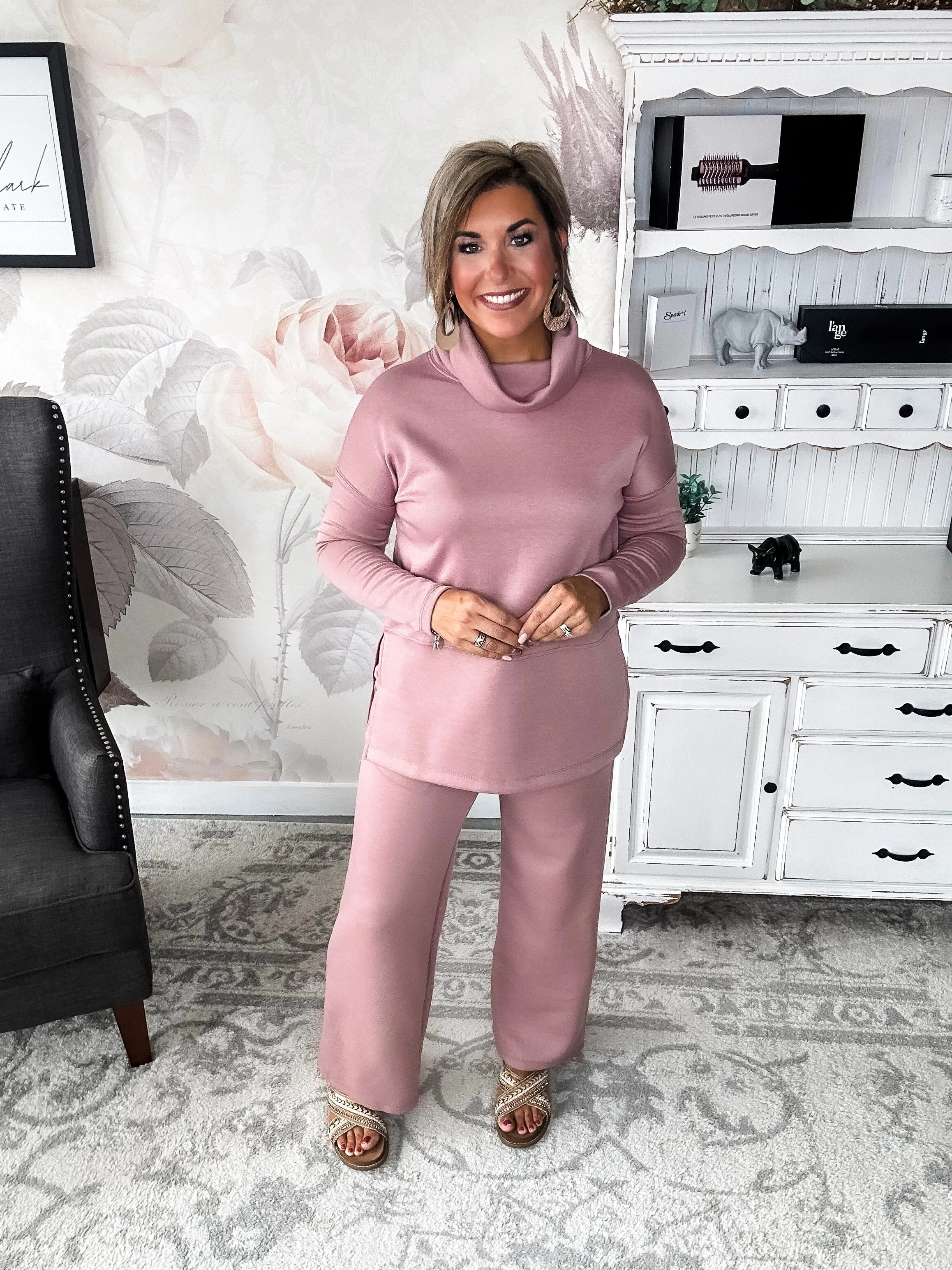 Cozy On The Weekend Cowlneck - Mauve