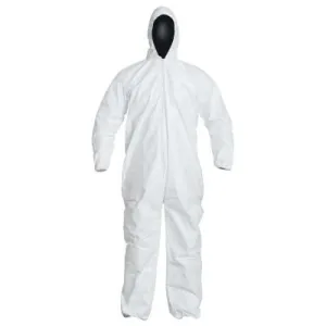 DuPont™ Tyvek® IsoClean® Coverall with Attached Hood, White, Large, IC180SWHLG002500