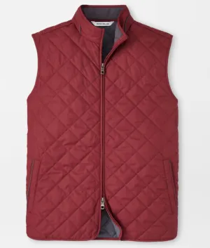 Essex Quilted Travel Vest in Celosia Red by Peter Millar