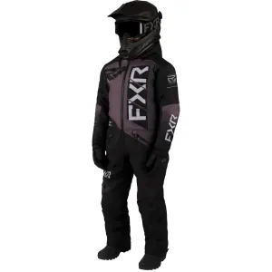 FXR Child Helium Snowmobile Monosuit Black/Muted Grape/Dusty Lilac