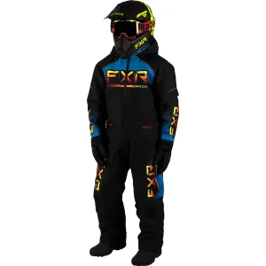 FXR Youth Recruit Snowmobile Monosuit Black/Blue/Inferno