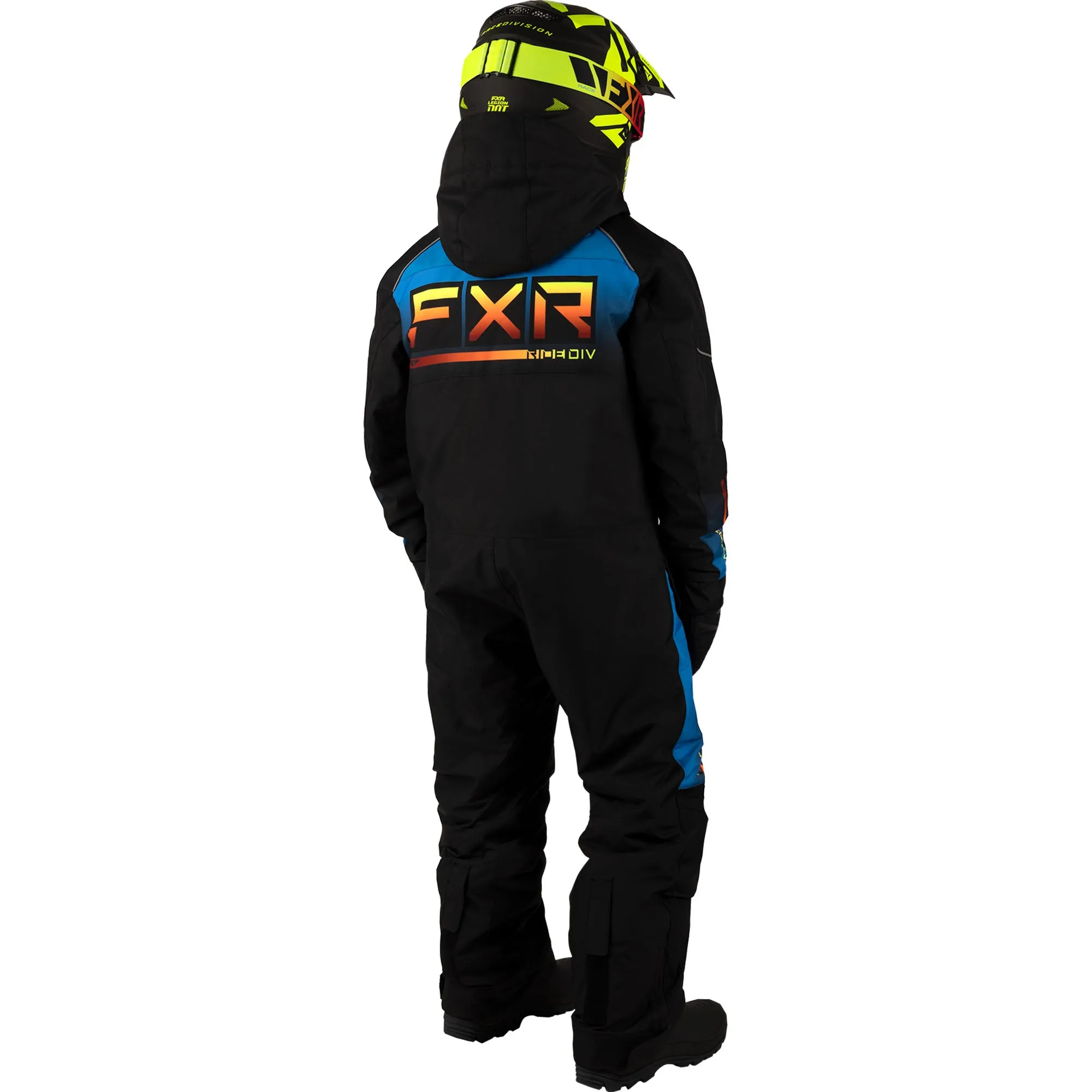 FXR Youth Recruit Snowmobile Monosuit Black/Blue/Inferno