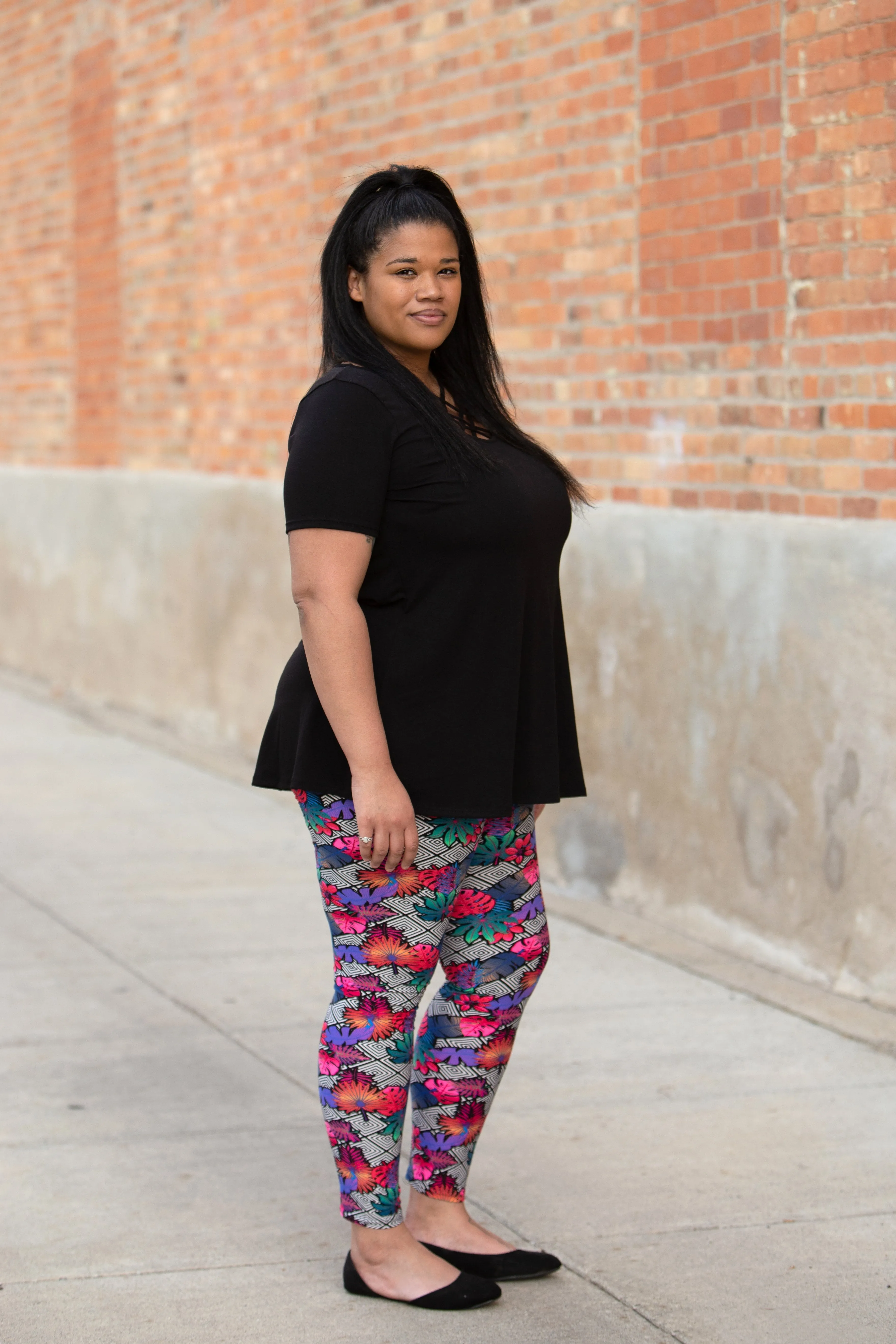 Genevieve Criss-Cross Black Top