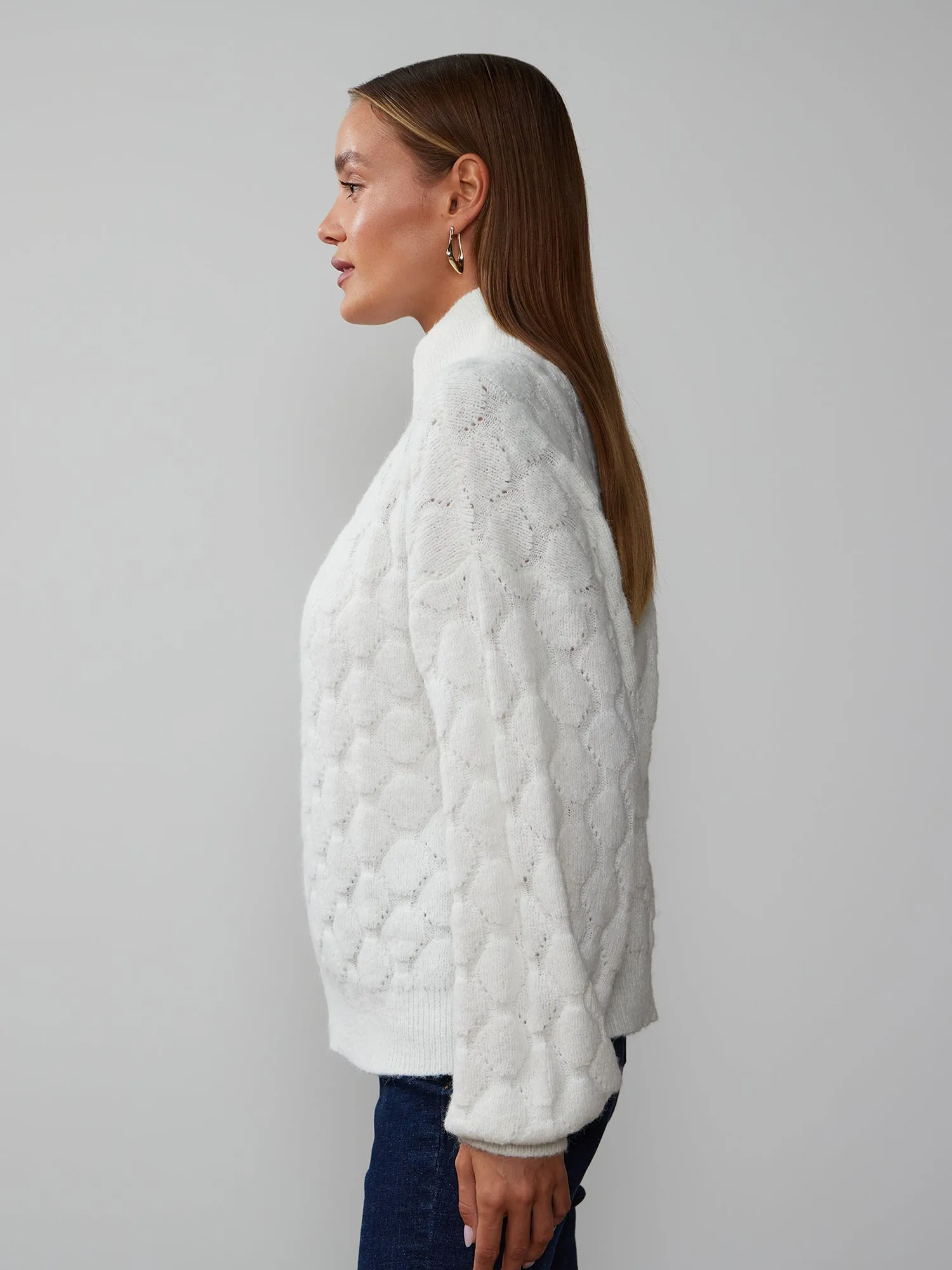 Long Sleeve Bubble Stitch Sweater