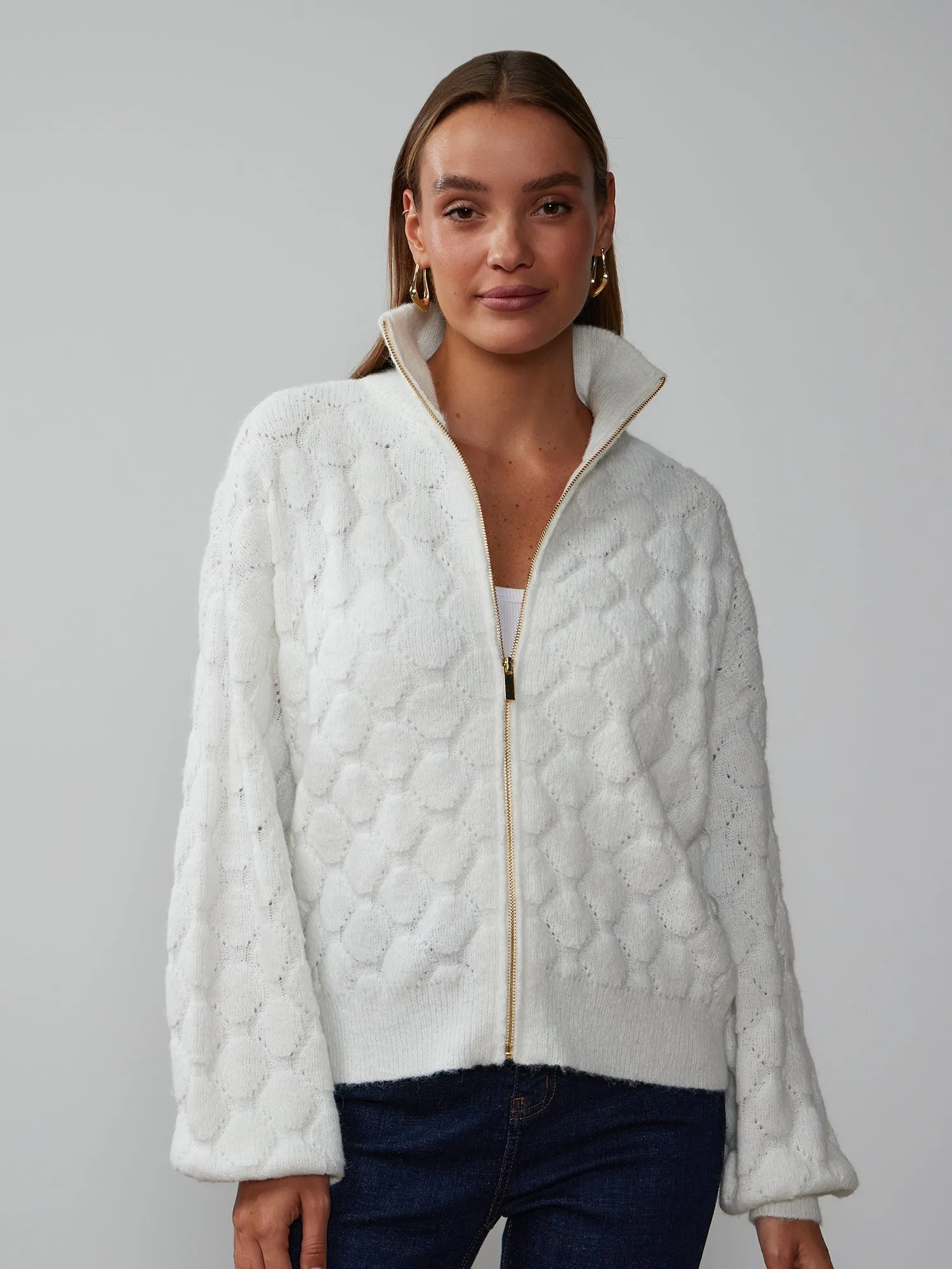 Long Sleeve Bubble Stitch Sweater