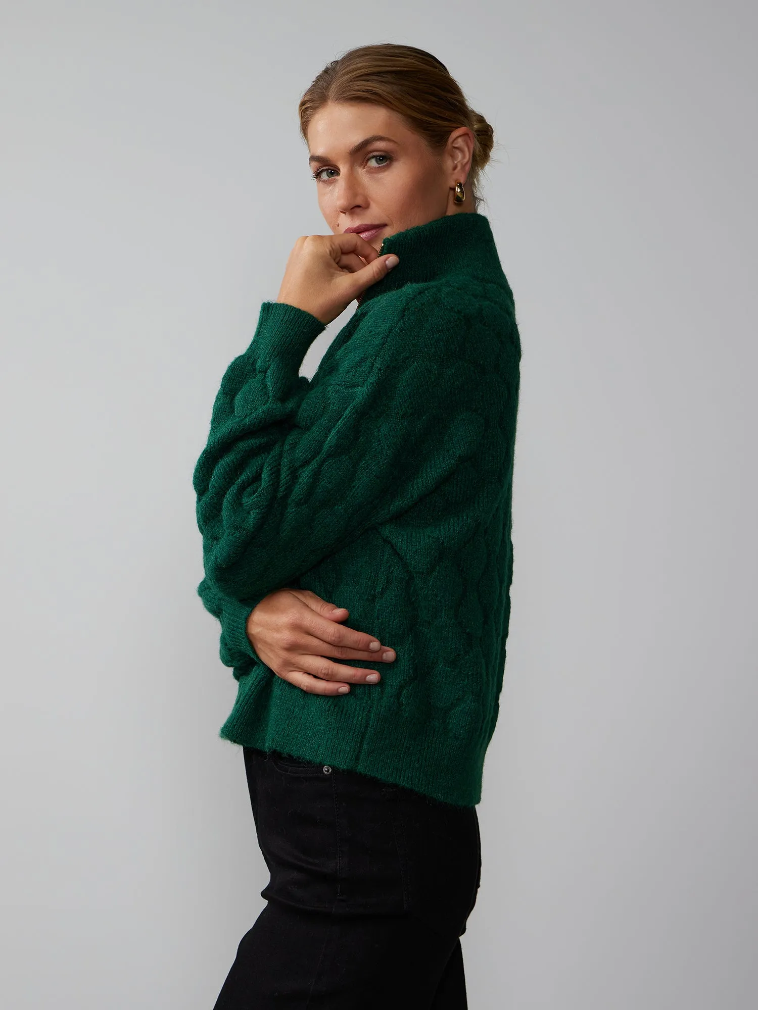 Long Sleeve Bubble Stitch Sweater