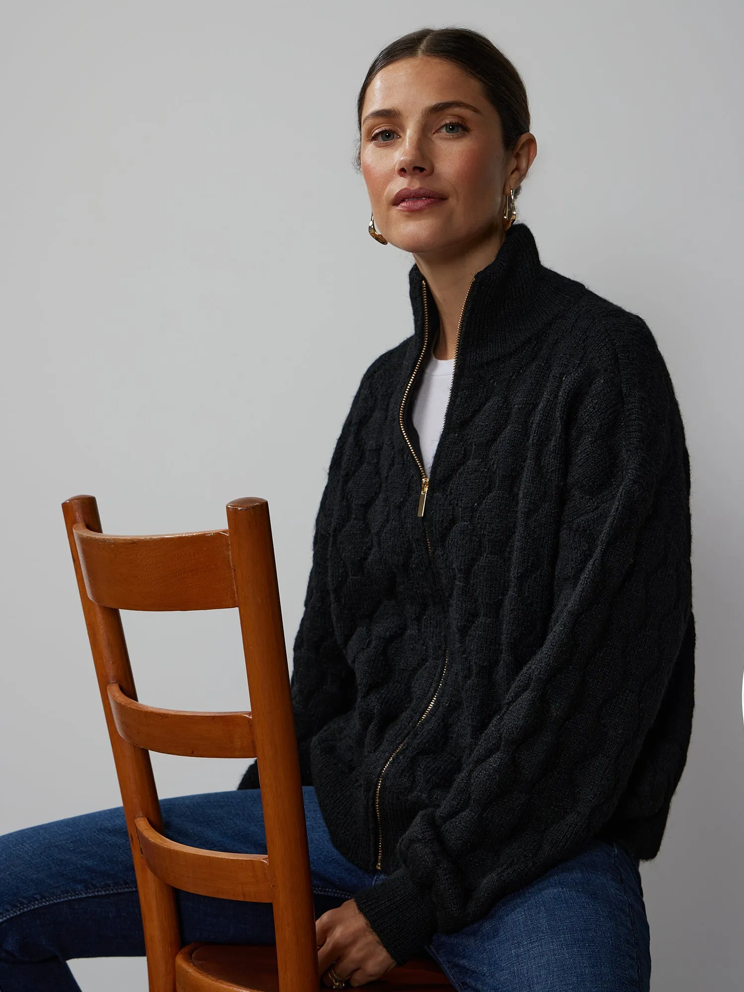 Long Sleeve Bubble Stitch Sweater