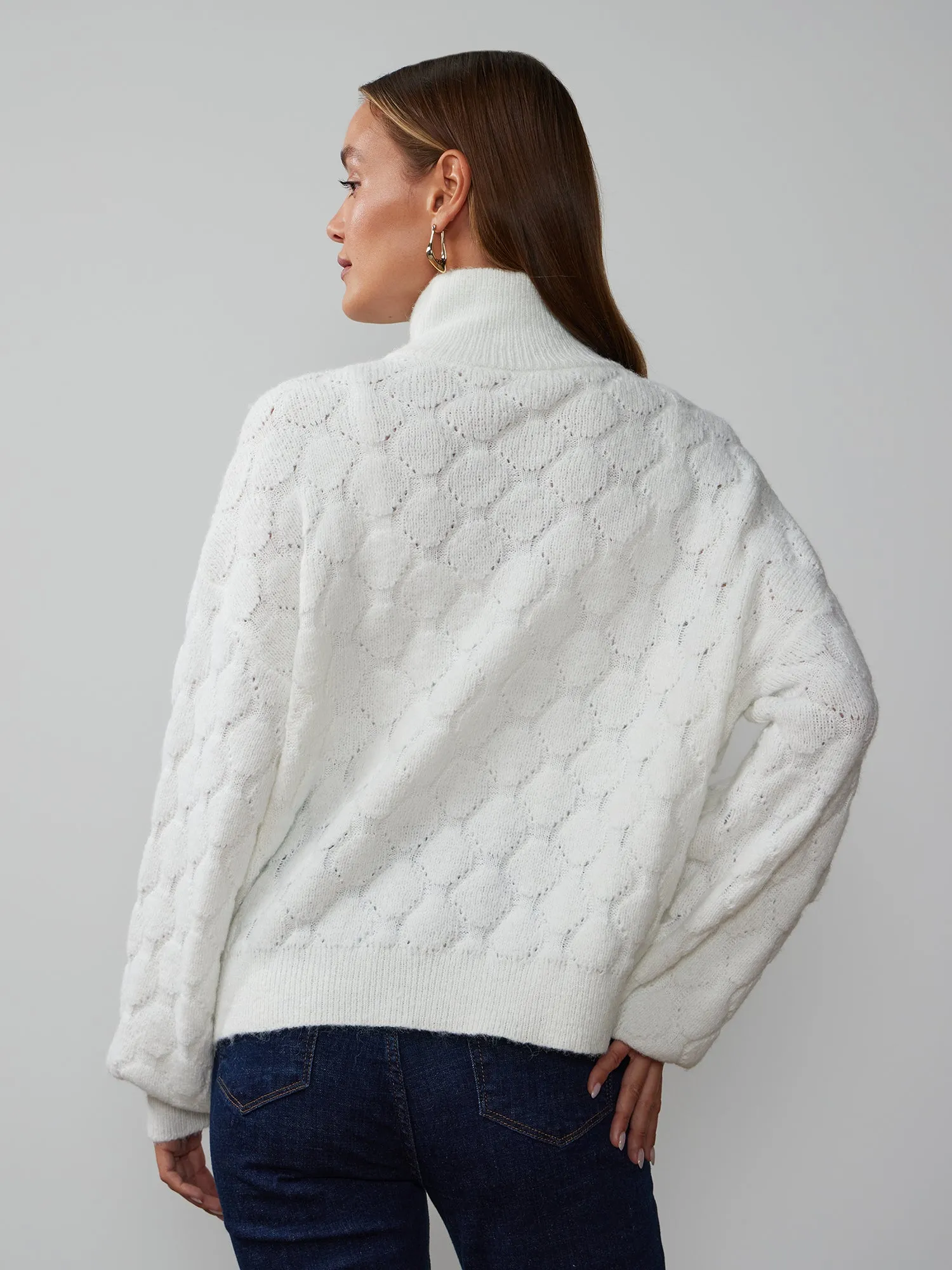 Long Sleeve Bubble Stitch Sweater