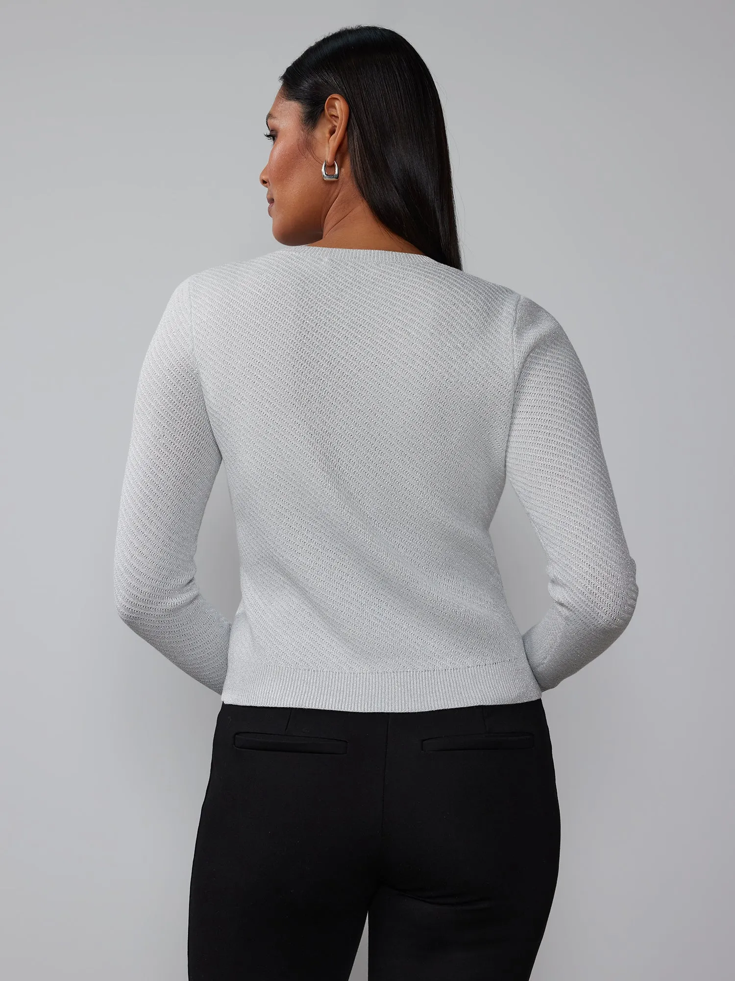 Lurex Crew Neck Pullover