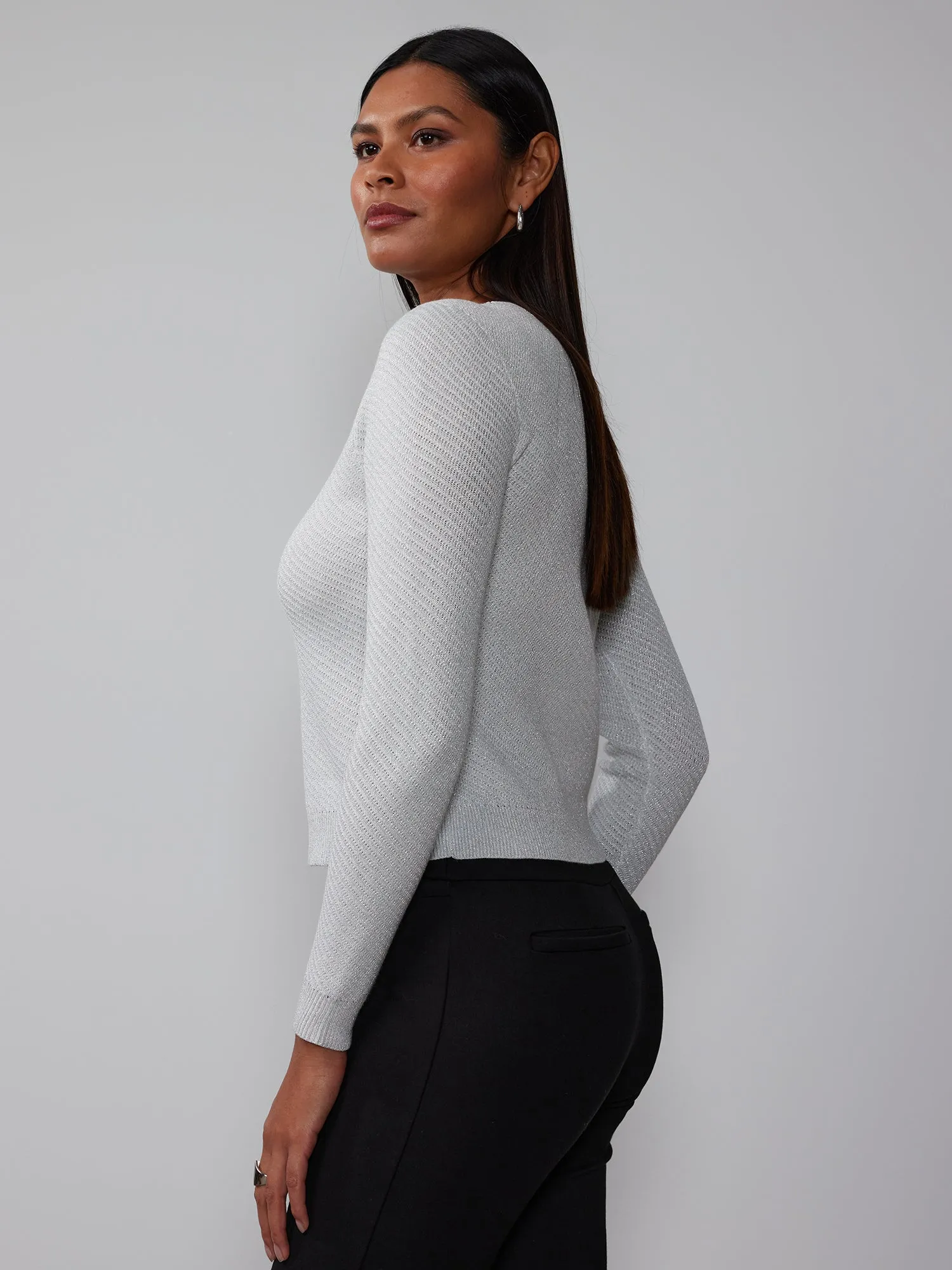 Lurex Crew Neck Pullover