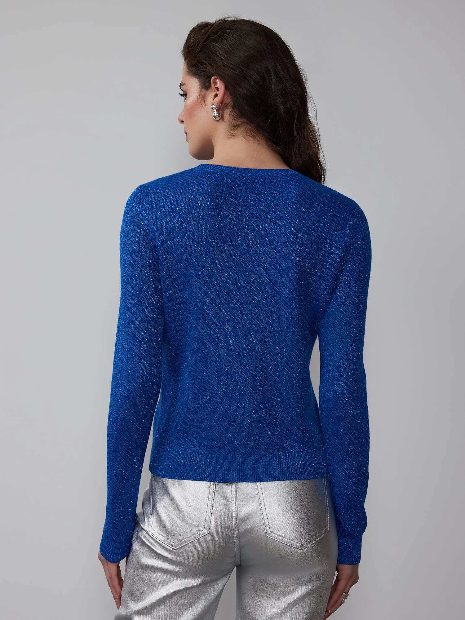 Lurex Crew Neck Pullover