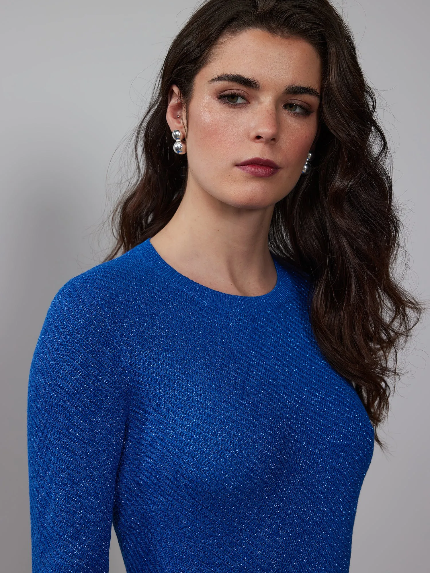 Lurex Crew Neck Pullover