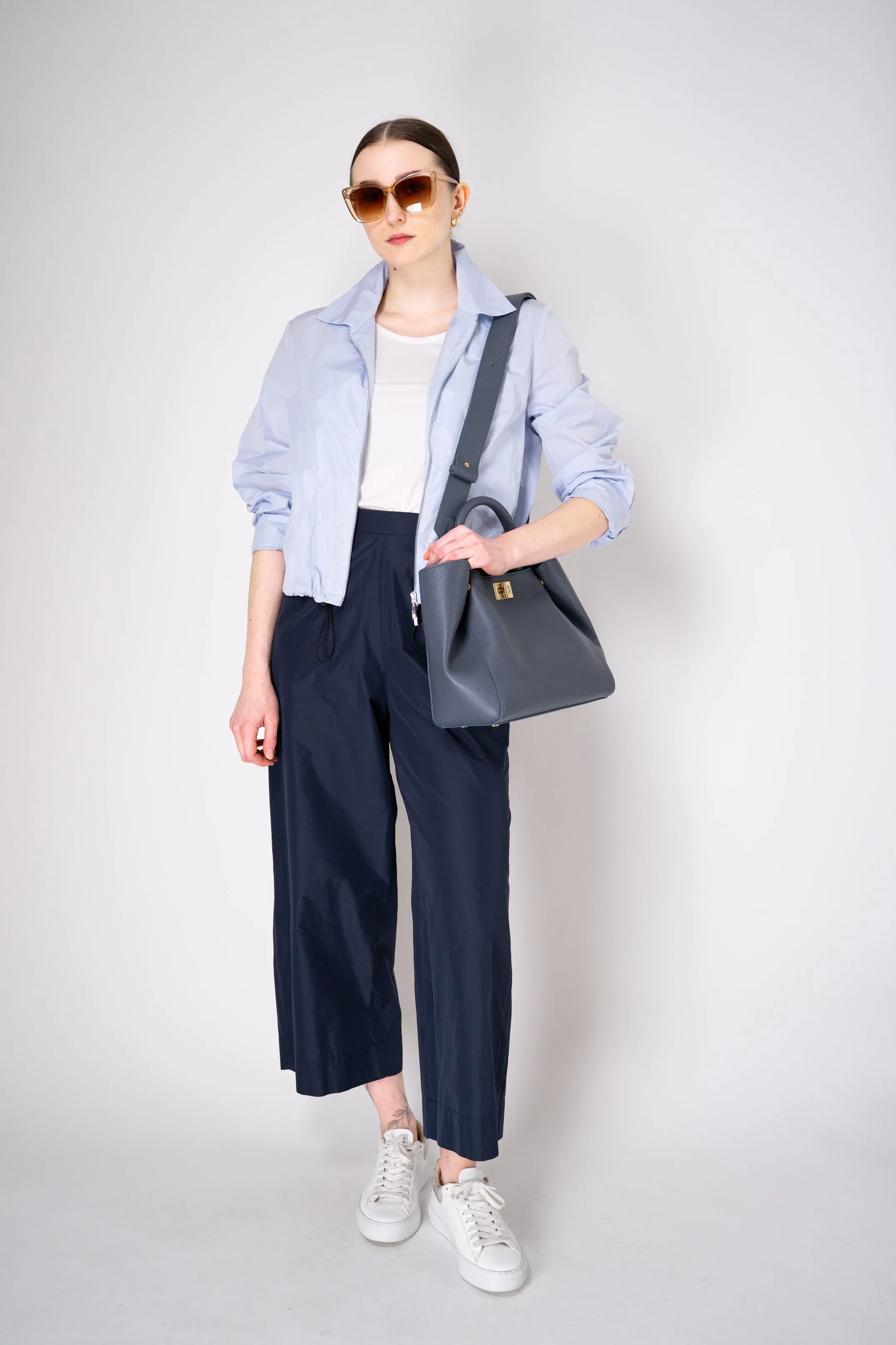 Peter O. Mahler Crash Zip-Up Shirt Jacket in Lavender Blue