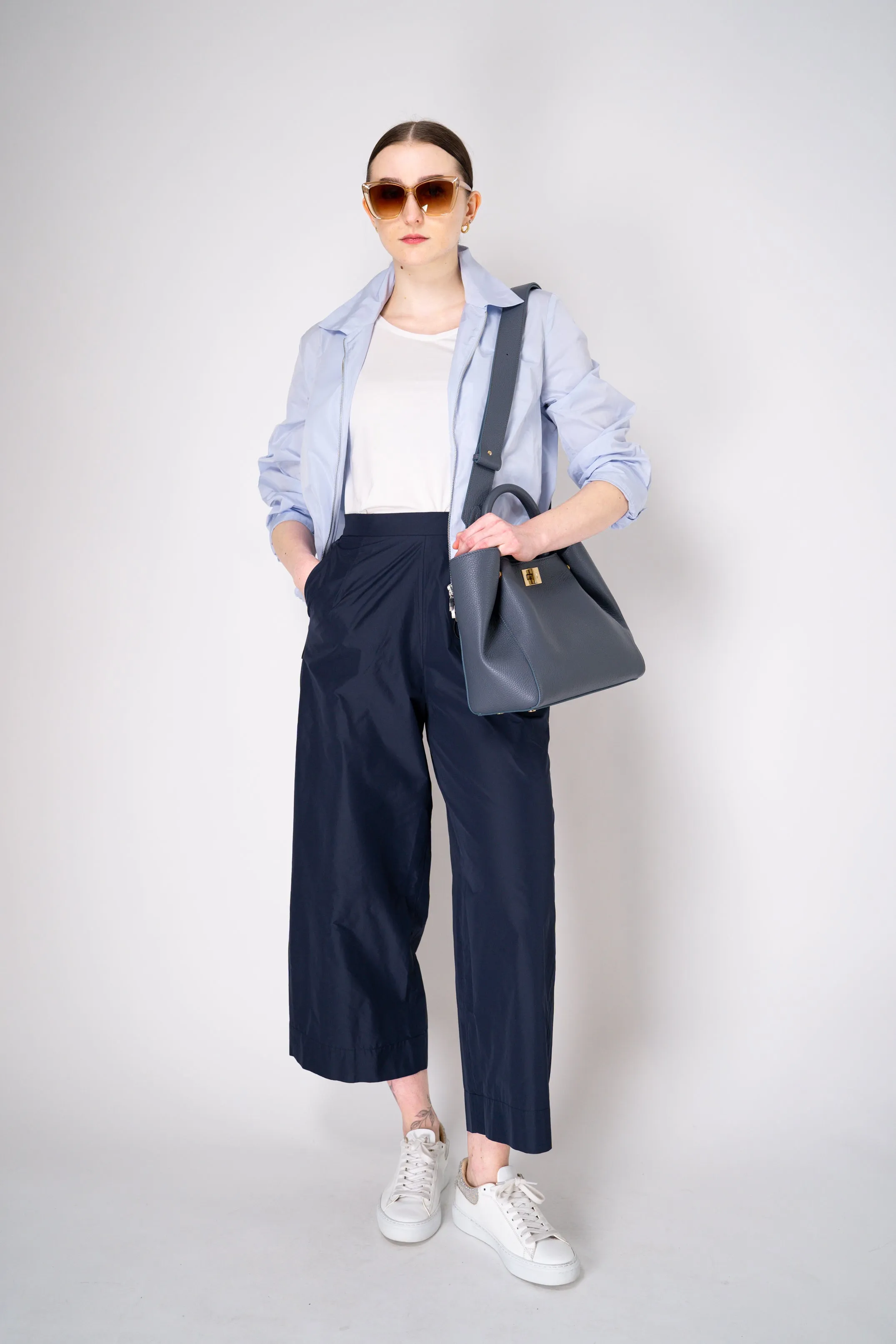 Peter O. Mahler Crash Zip-Up Shirt Jacket in Lavender Blue