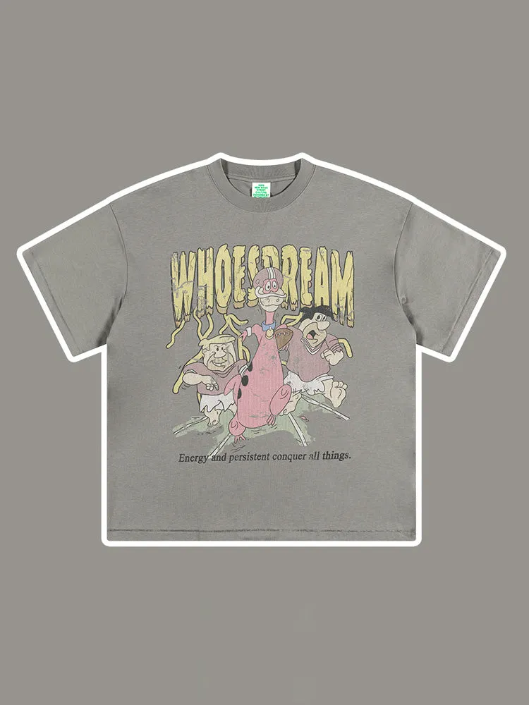 Retro Print Quick-Drying Kids T-Shirt