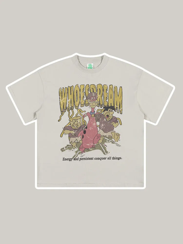 Retro Print Quick-Drying Kids T-Shirt