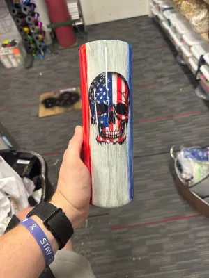 RTS 30oz RWB Woodgrain Skull