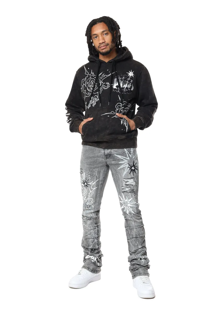 Smoke Rise Men's Rhinestone Dystopia Hoodie