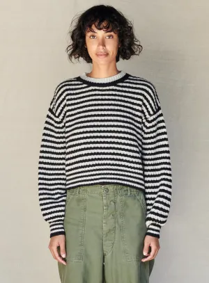 Striped Balloon Sleeve Sweater