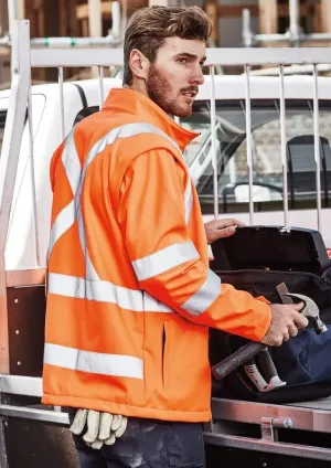 SYZMIK Unisex Hi Vis X Back 2 In 1 Soft Shell Rain Jacket ZJ680