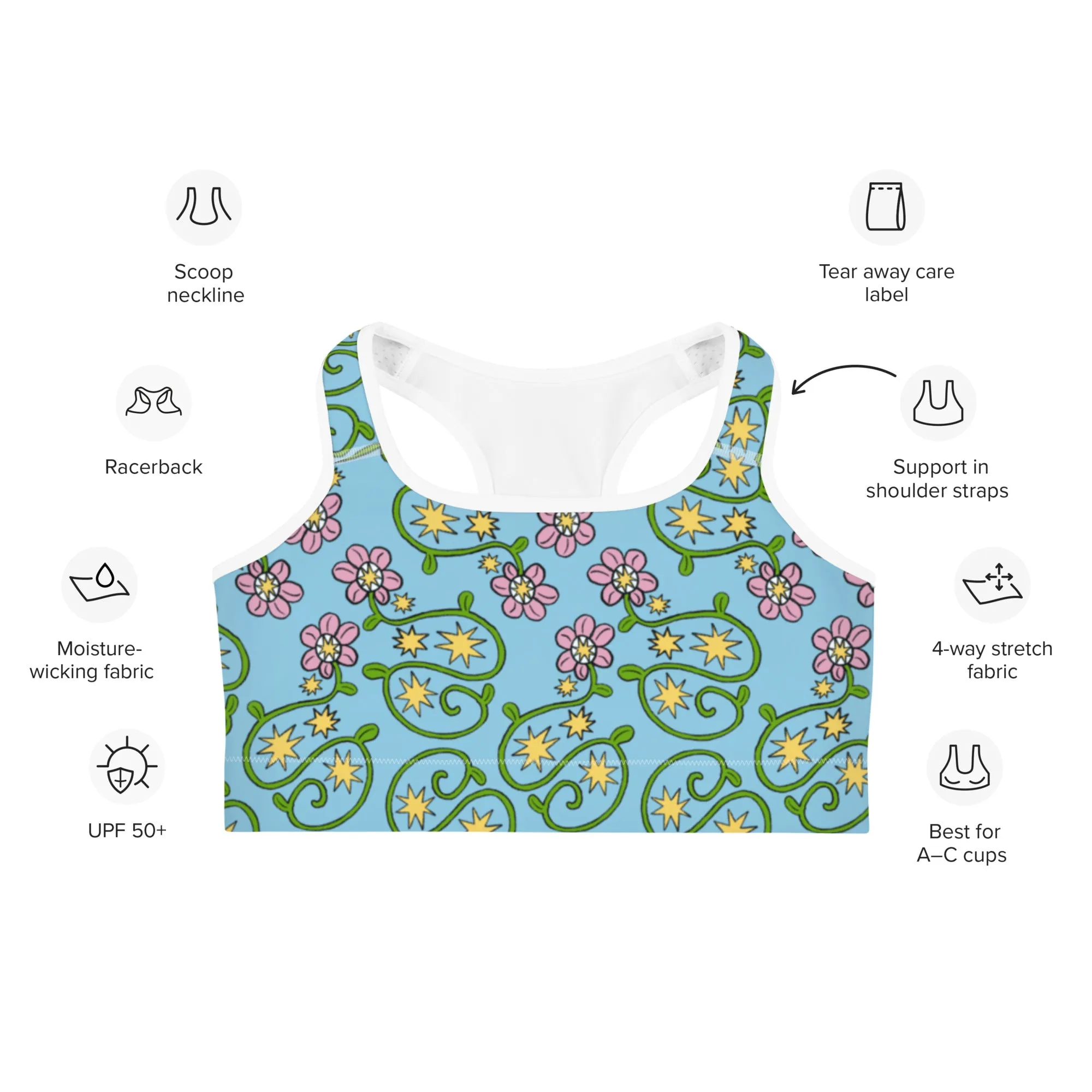 UB x SOFTPRINTS Flower Sports Bra